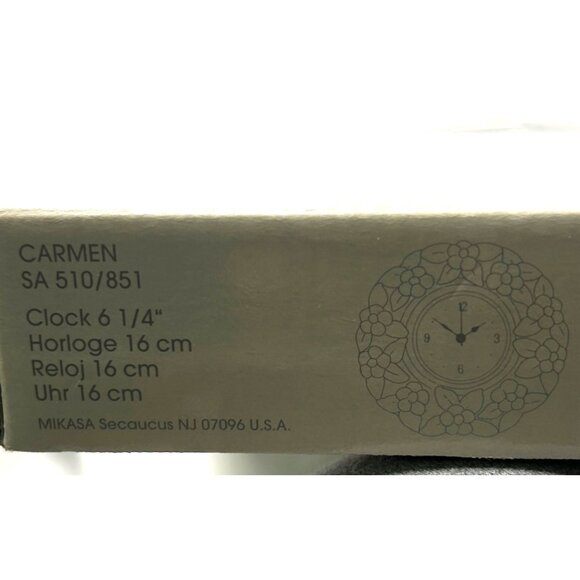 Mikasa Carmen Crystal Floral Desk Clock 6 1/4" Battery Operated Germany #1118/6 - Picture 14 of 14